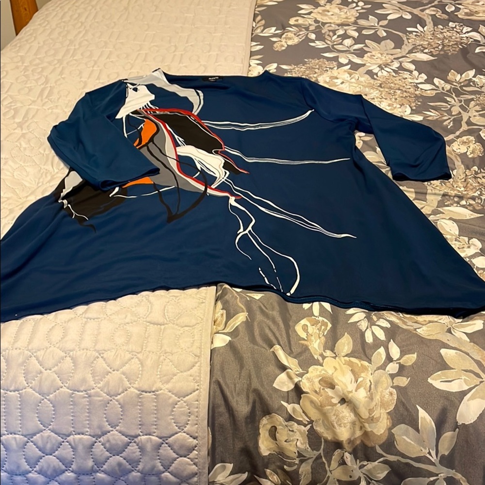 Alfani Women's Blue Tunic with Abstract Design